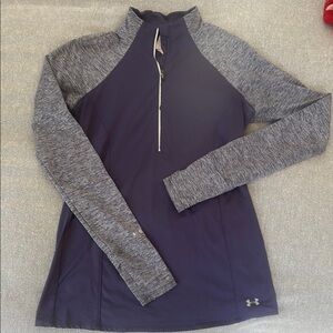 Under Armour Women's Navy and Gray Quarter-Zip Top